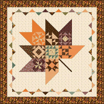The Awe of Autumn Pressed Leaves Quilt Kit includes pattern, top and binding. Backing not included. KT - 16190 - Ray of Sonshine Design