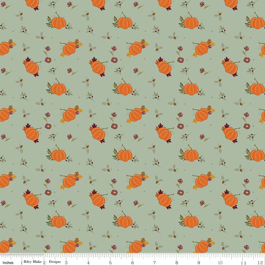 The Awe of Autumn Pumpkins - Hazy | Riley Blake Designs Fabric by the Yard - Ray of Sonshine Design