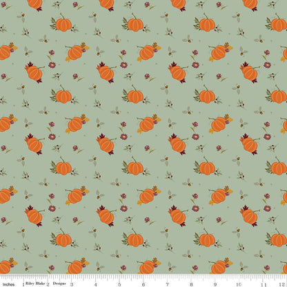 The Awe of Autumn Pumpkins - Hazy | Riley Blake Designs Fabric by the Yard - Ray of Sonshine Design