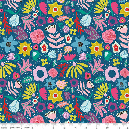 The Genesis of a Journey Along the Way Denim - Riley Blake Designs - Cotton Fabric by the yard - C16931 - DENIM - Ray of Sonshine Design
