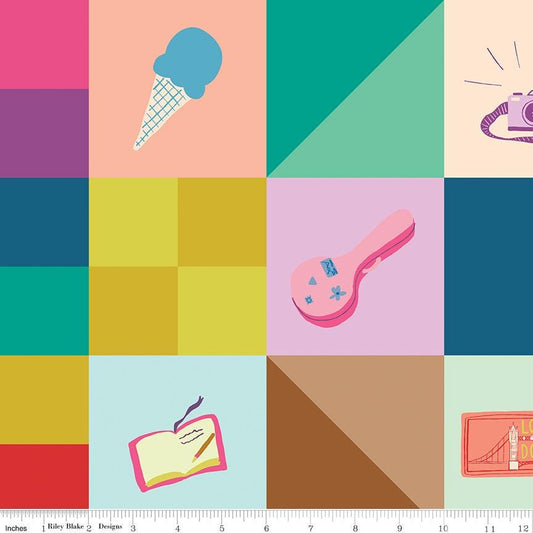 The Genesis of a Journey Memories Made Cheater Print Multi - Riley Blake Designs - Cotton Fabric by the yard - C16935 - MULTI - Ray of Sonshine Design