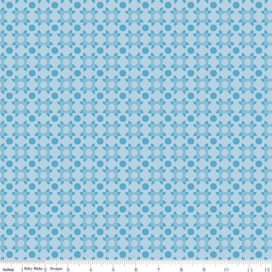 The Genesis of a Journey Patchwork Piazza Blue - Riley Blake Designs - Cotton Fabric by the yard - C16933 - BLUE - Ray of Sonshine Design