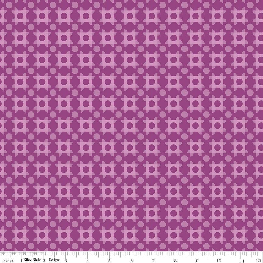 The Genesis of a Journey Patchwork Piazza Grape - Riley Blake Designs - Cotton Fabric by the yard - C16933 - GRAPE - Ray of Sonshine Design
