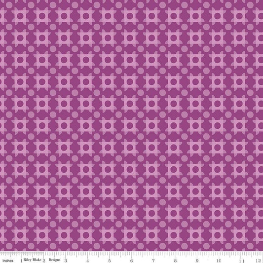 The Genesis of a Journey Patchwork Piazza Grape - Riley Blake Designs - Cotton Fabric by the yard - C16933 - GRAPE - Ray of Sonshine Design