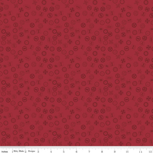 Thomas & Friends™ 80th Anniversary Railroad Signs Red Fabric by the Yard or Fat Quarter | Riley Blake Designs - Ray of Sonshine Design