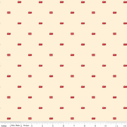 Thomas & Friends 80th Anniversary Train Dots Cream Fabric by the Yard or Fat Quarter | Riley Blake Designs - Ray of Sonshine Design