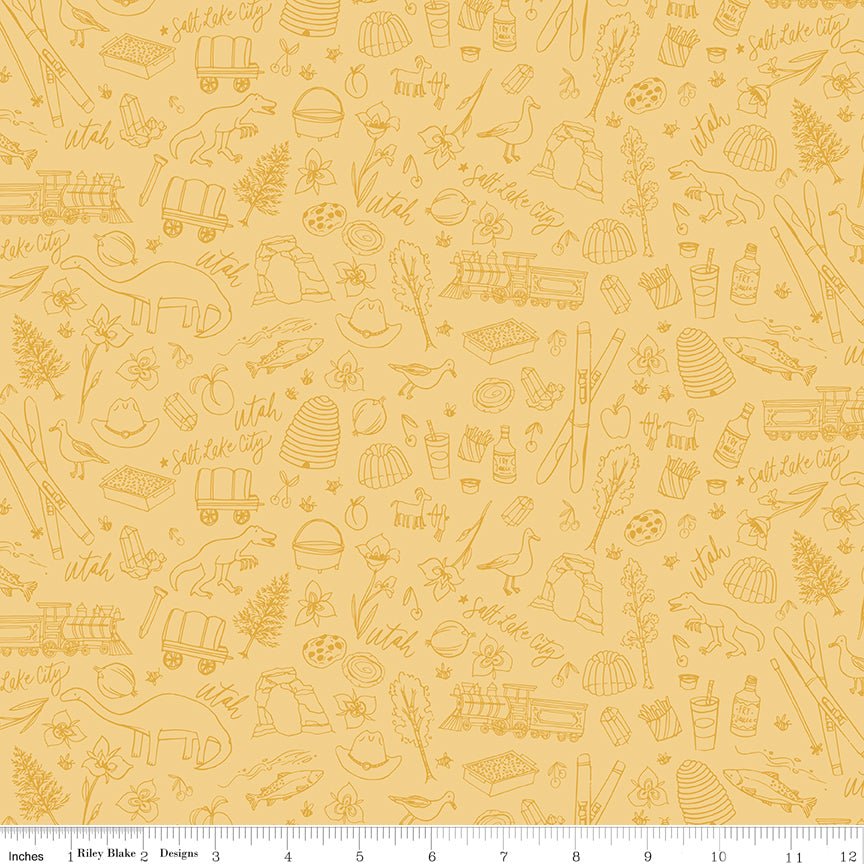 Utah Tonal Yellow Fabric by the Yard or Fat Quarter | Riley Blake Designs - Ray of Sonshine Design