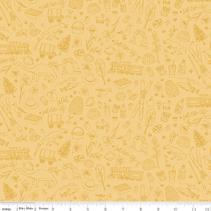 Utah Tonal Yellow Fabric by the Yard or Fat Quarter | Riley Blake Designs - Ray of Sonshine Design