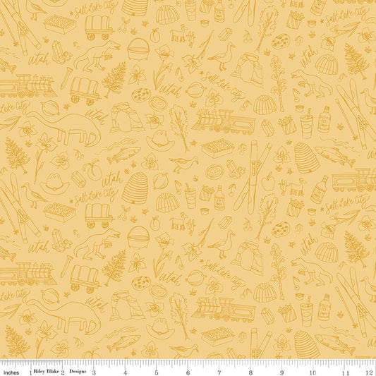 Utah Tonal Yellow Fabric by the Yard or Fat Quarter | Riley Blake Designs - Ray of Sonshine Design
