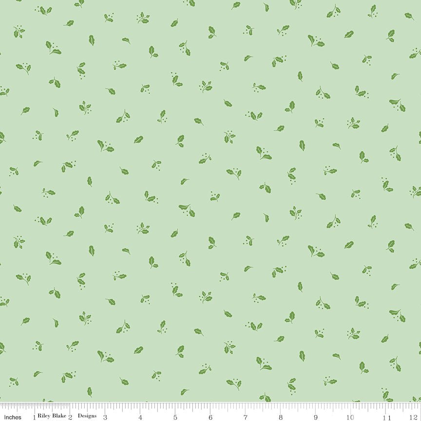 Virginia Rose Leaflet Mint Riley Blake Designs Quilting Cotton Fabric by the Yard - Ray of Sonshine Design