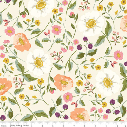 Virginia Rose Main Cream Riley Blake Designs Quilting Fabric by the Yard - Ray of Sonshine Design