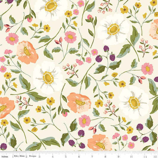 Virginia Rose Main Cream Riley Blake Designs Quilting Fabric by the Yard - Ray of Sonshine Design