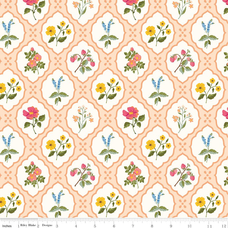 Virginia Rose Wallflower Shell Riley Blake Designs Quilting Cotton Fabric by the Yard - Ray of Sonshine Design