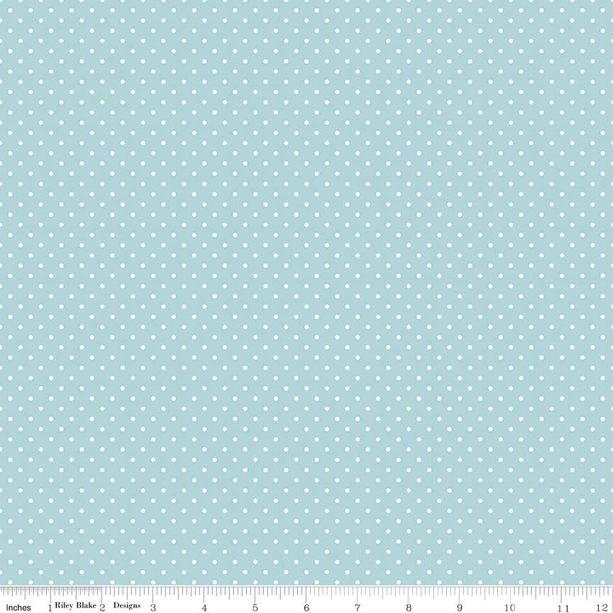 White Swiss Dot On Aqua - Ray of Sonshine Design