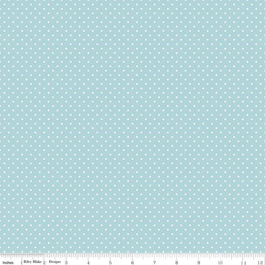 White Swiss Dot On Aqua - Ray of Sonshine Design