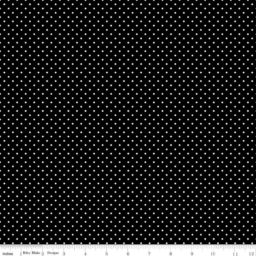 White Swiss Dot On Black - Ray of Sonshine Design