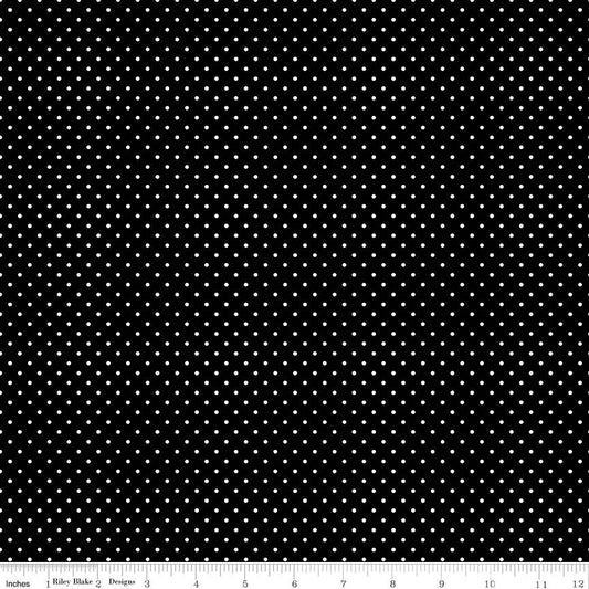White Swiss Dot On Black - Ray of Sonshine Design
