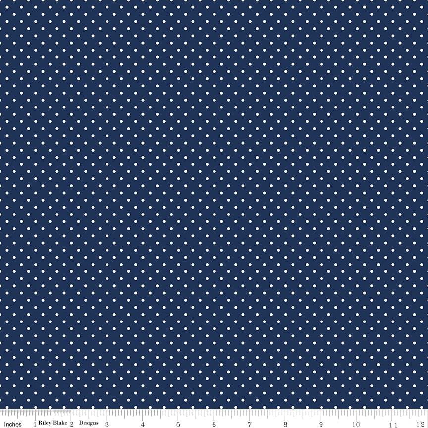 White Swiss Dot On Navy - Ray of Sonshine Design
