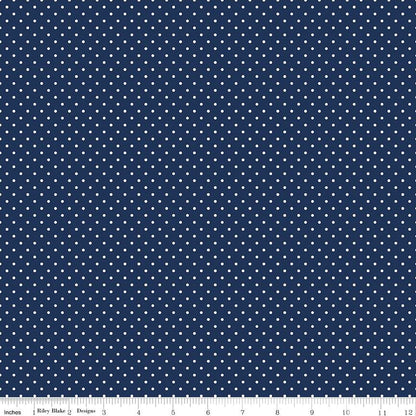 White Swiss Dot On Navy - Ray of Sonshine Design