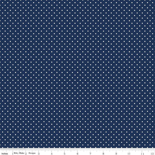 White Swiss Dot On Navy - Ray of Sonshine Design