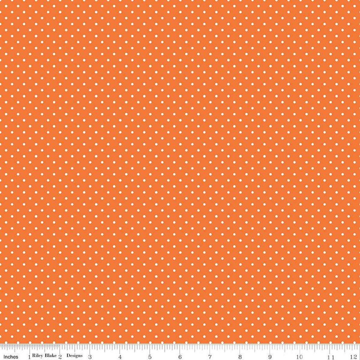White Swiss Dot On Orange - Ray of Sonshine Design
