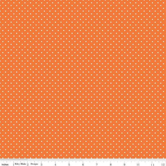 White Swiss Dot On Orange - Ray of Sonshine Design