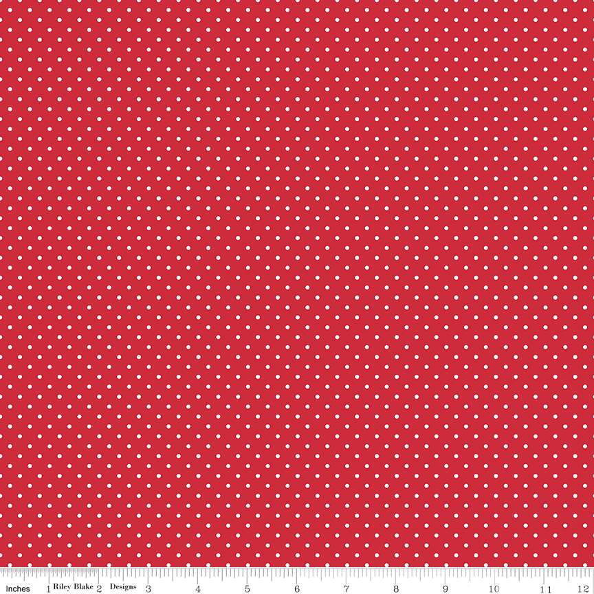 White Swiss Dot On Red - Ray of Sonshine Design