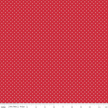 White Swiss Dot On Red - Ray of Sonshine Design