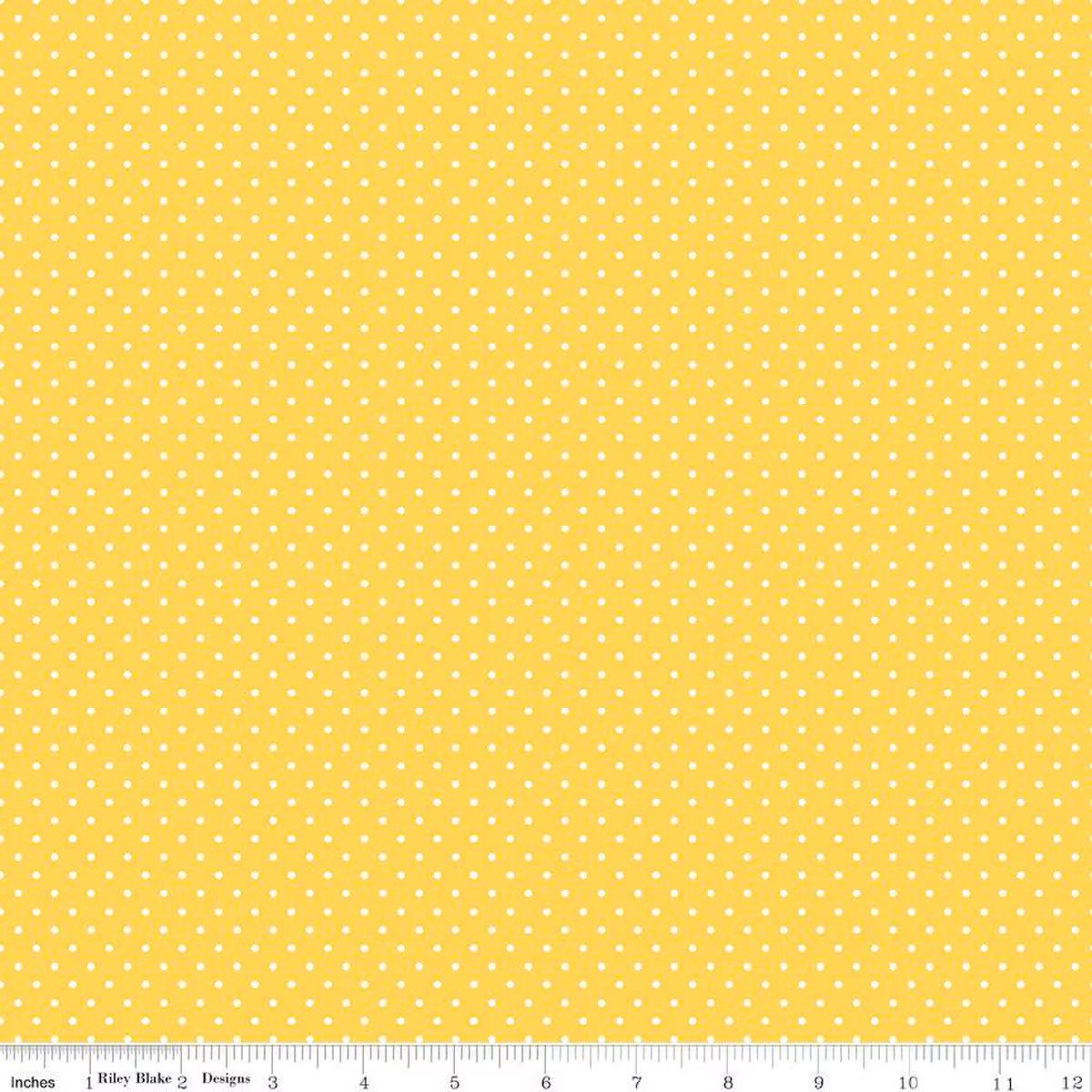 White Swiss Dot On Yellow - Ray of Sonshine Design
