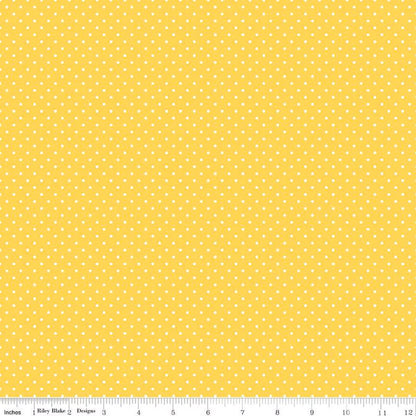 White Swiss Dot On Yellow - Ray of Sonshine Design
