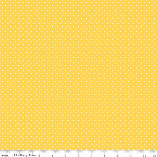 White Swiss Dot On Yellow - Ray of Sonshine Design