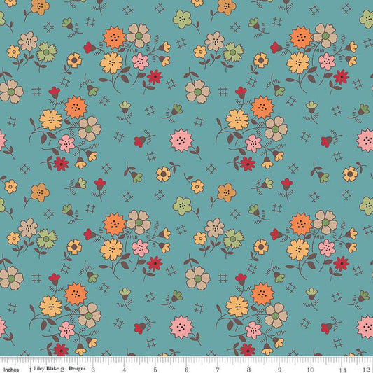 Wide Back Autumn Floral Raindrop 3 - Yard Package - 3YD - WB14673 - RAINDROP - Black Riley Blake 107/108" Wide Quilting Cotton Fabric - Ray of Sonshine Design