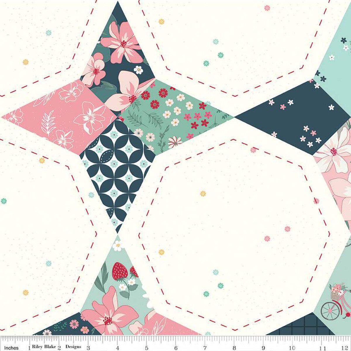 Wide Back Berry Market Star Multi - Black Riley Blake 107/108" Wide Cotton Fabric - WB15748 - MULTI - Ray of Sonshine Design