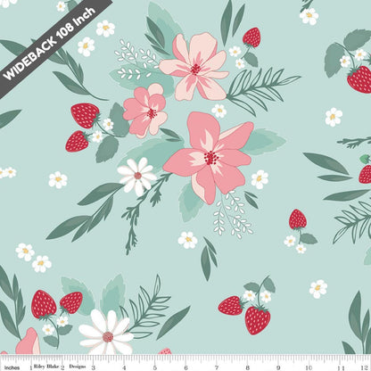 Wide Back Floral Songbird Berry Market - Black Riley Blake 107/108" Wide Quilting Cotton Fabric - WB15749 - SONGBIRD - Ray of Sonshine Design
