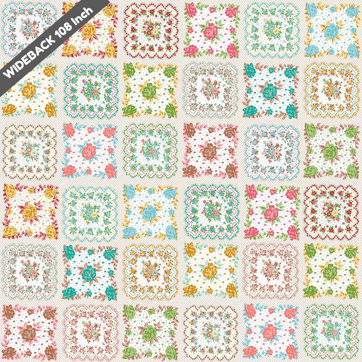 Wide Back Granny Chic Handkerchief Multi - Black Riley Blake 107/108" Wide Quilting Cotton Fabric - WB15575 - MULTI - Ray of Sonshine Design