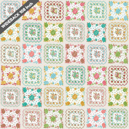 Wide Back Granny Chic Handkerchief Multi - Black Riley Blake 107/108" Wide Quilting Cotton Fabric - WB15575 - MULTI - Ray of Sonshine Design