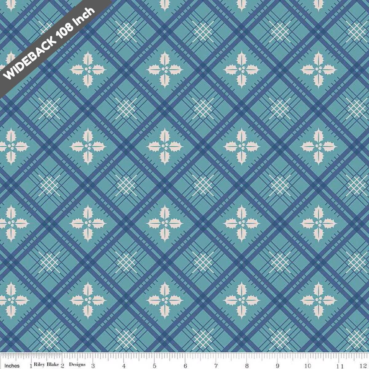 Wide Back Home Town Holiday Holly Raindrop - Black Riley Blake 107/108" Wide Quilting Cotton Fabric - WB14927 - RAINDROP - Ray of Sonshine Design