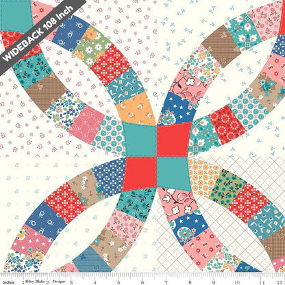 Wide Back Home Town Wedding Print Multi - Black Riley Blake 107/108" Wide Quilting Cotton Fabric - WB14502 - MULTI - Ray of Sonshine Design