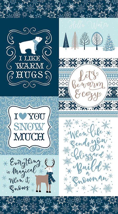 Winter Magic 24" x 43" Warm Hugs Panel - Ray of Sonshine Design