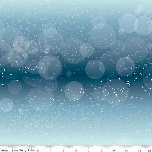 Winter Magic Flurries Blue Wide Back 107/108" Fabric by the Yard | Riley Blake Designs - Ray of Sonshine Design