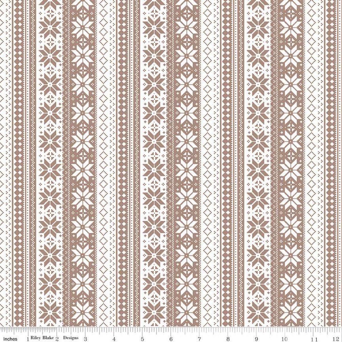 Winter Magic Sweater Stripe Tea Dye - Riley Blake Designs - Quilting Cotton Fabric by the yard - Festive - C16364 - TEADYE - Ray of Sonshine Design