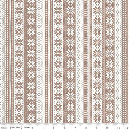 Winter Magic Sweater Stripe Tea Dye - Riley Blake Designs - Quilting Cotton Fabric by the yard - Festive - C16364 - TEADYE - Ray of Sonshine Design