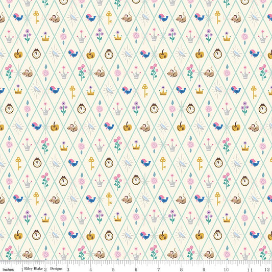 Wishes Diamond Vintage White Sparkle Jill Howarth Fabric by the Yard - Ray of Sonshine Design