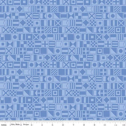 Yacht Club Flags Sky - Riley Blake Designs - Cotton Fabric by the yard - C15921 - SKY - Ray of Sonshine Design