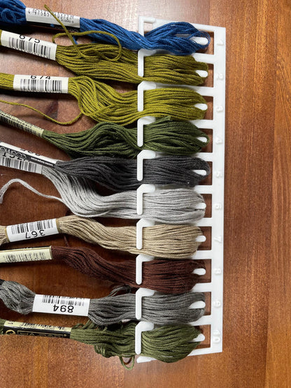 Yarn / Floss Organizer holds up to 40 fibers (10 per card), Embroidery Card, Thread Organizer for Cross Stitch Embroidery or Needlepoint - Ray of Sonshine Design