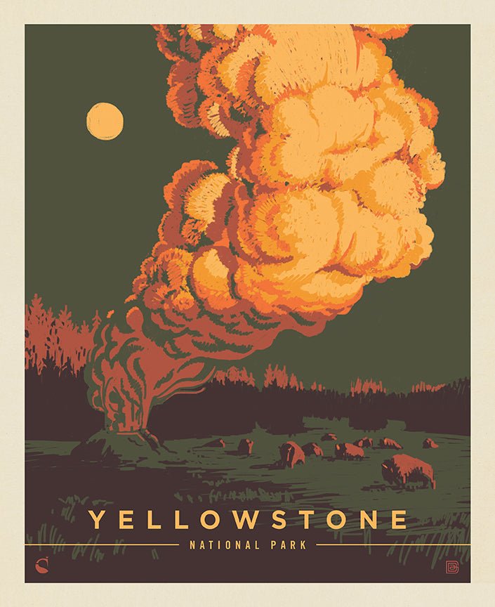 Yellowstone National Park Poster Fabric Panel, 36" x 43" – National Parks by Riley Blake - Ray of Sonshine Design