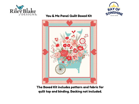 You & Me Panel Quilt Boxed Kit includes pattern and fabric for quilt top and binding. Backing not included. - Ray of Sonshine Design