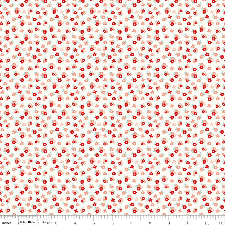 You & Me Tossed Floral Cream Riley Blake Designs Quilting Cotton Fabric by the Yard - Ray of Sonshine Design