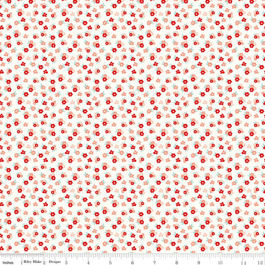 You & Me Tossed Floral Cream Riley Blake Designs Quilting Cotton Fabric by the Yard - Ray of Sonshine Design