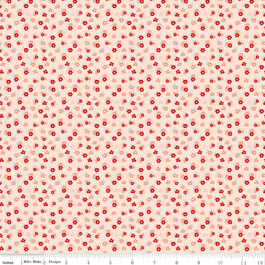 You & Me Tossed Floral Pink Riley Blake Designs Quilting Cotton Fabric by the Yard - Ray of Sonshine Design